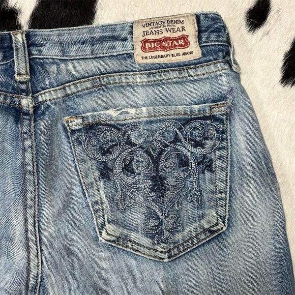 Vintage Big Star Women's Bootcut Flare Distressed Jeans Size 28L - Picture 11 of 16